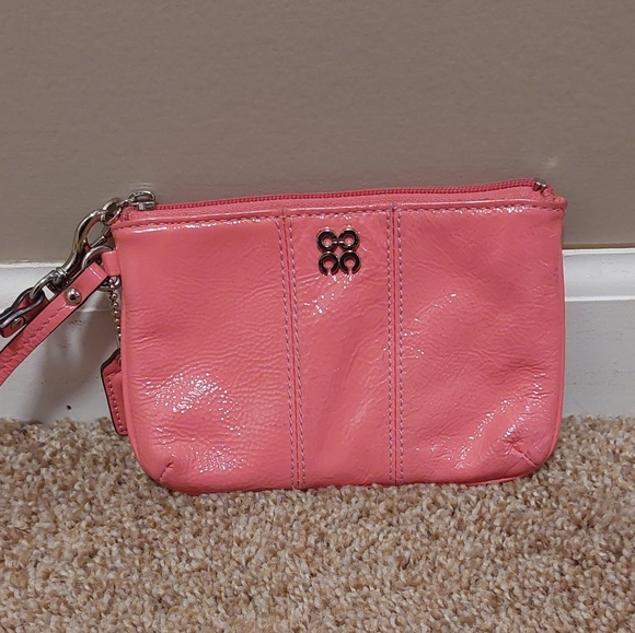 Coach Handbags - COACH Shiny Pebbled Leather Wristlet